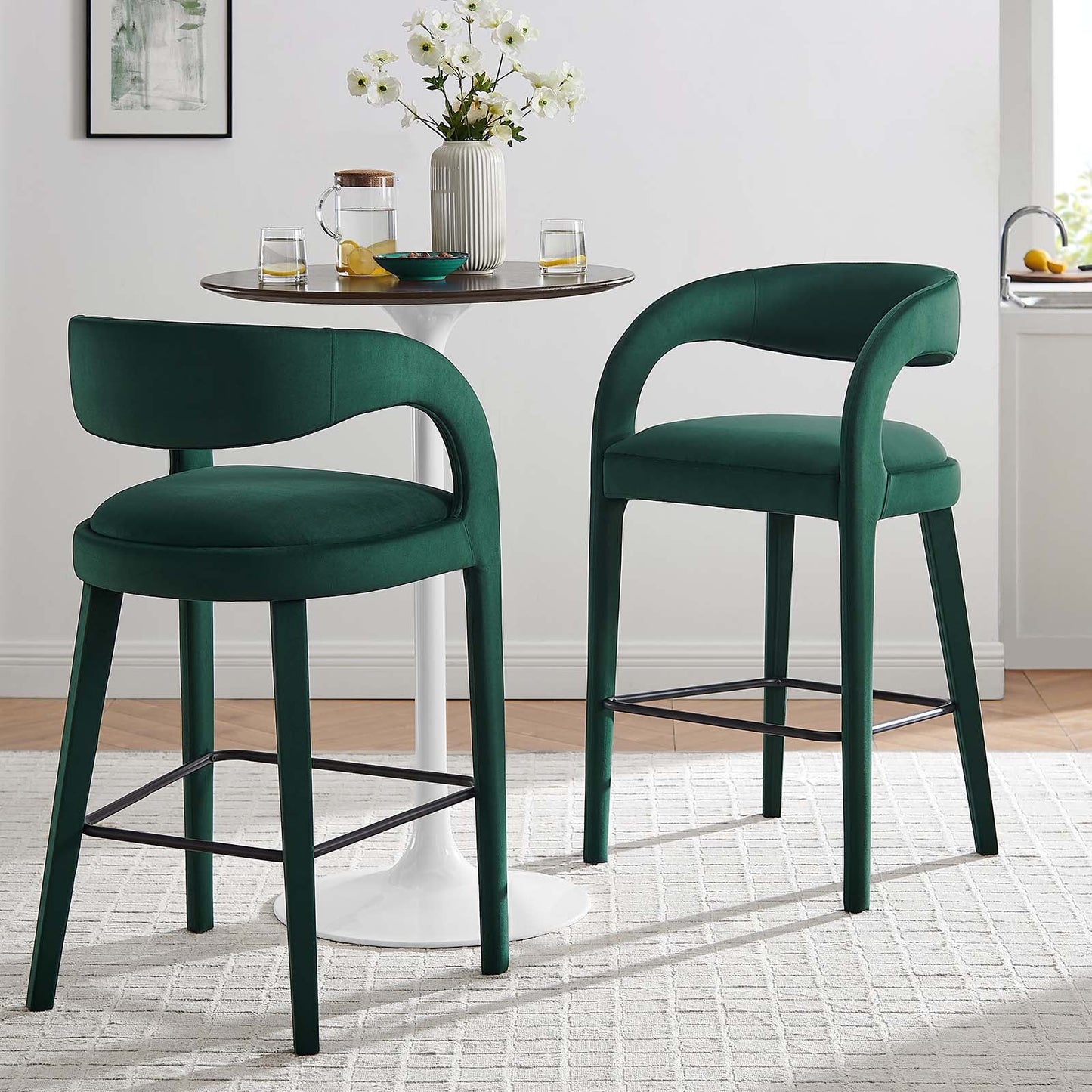Pinnacle Performance Velvet Bar Stool Set of Two By Modway - EEI-6569 | Bar Stools | Modway - 11