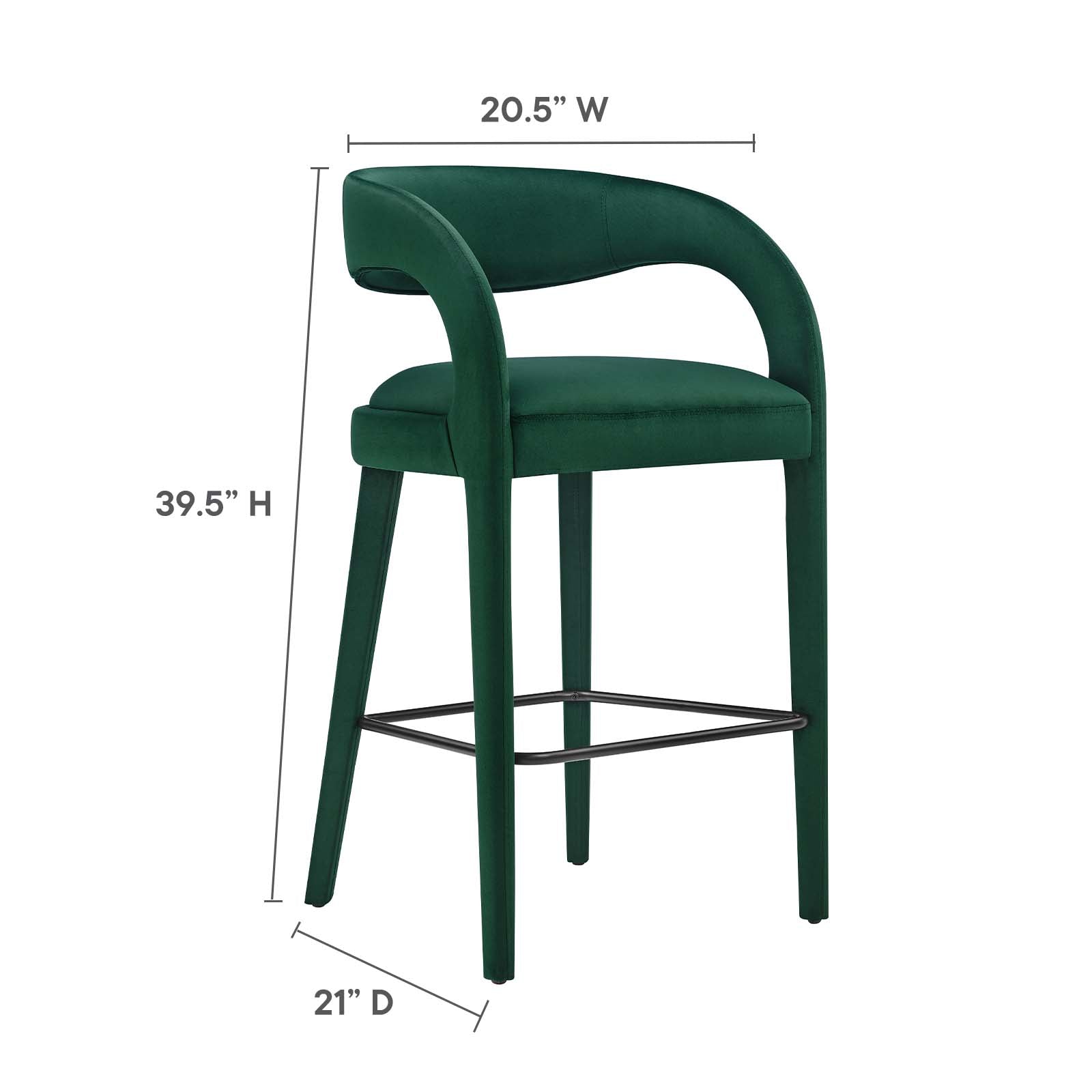 Pinnacle Performance Velvet Bar Stool Set of Two By Modway - EEI-6569 | Bar Stools | Modway - 18