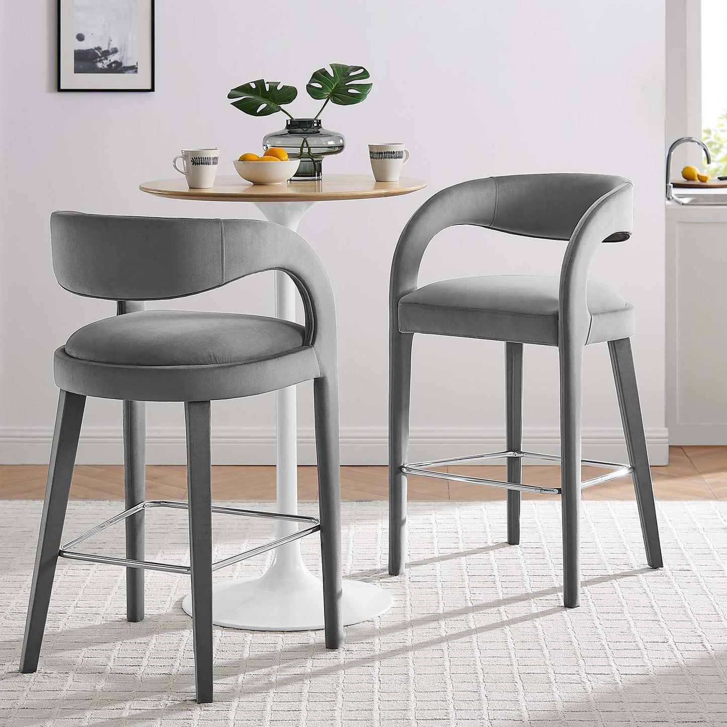 Pinnacle Performance Velvet Bar Stool Set of Two By Modway - EEI-6569 | Bar Stools | Modway - 20