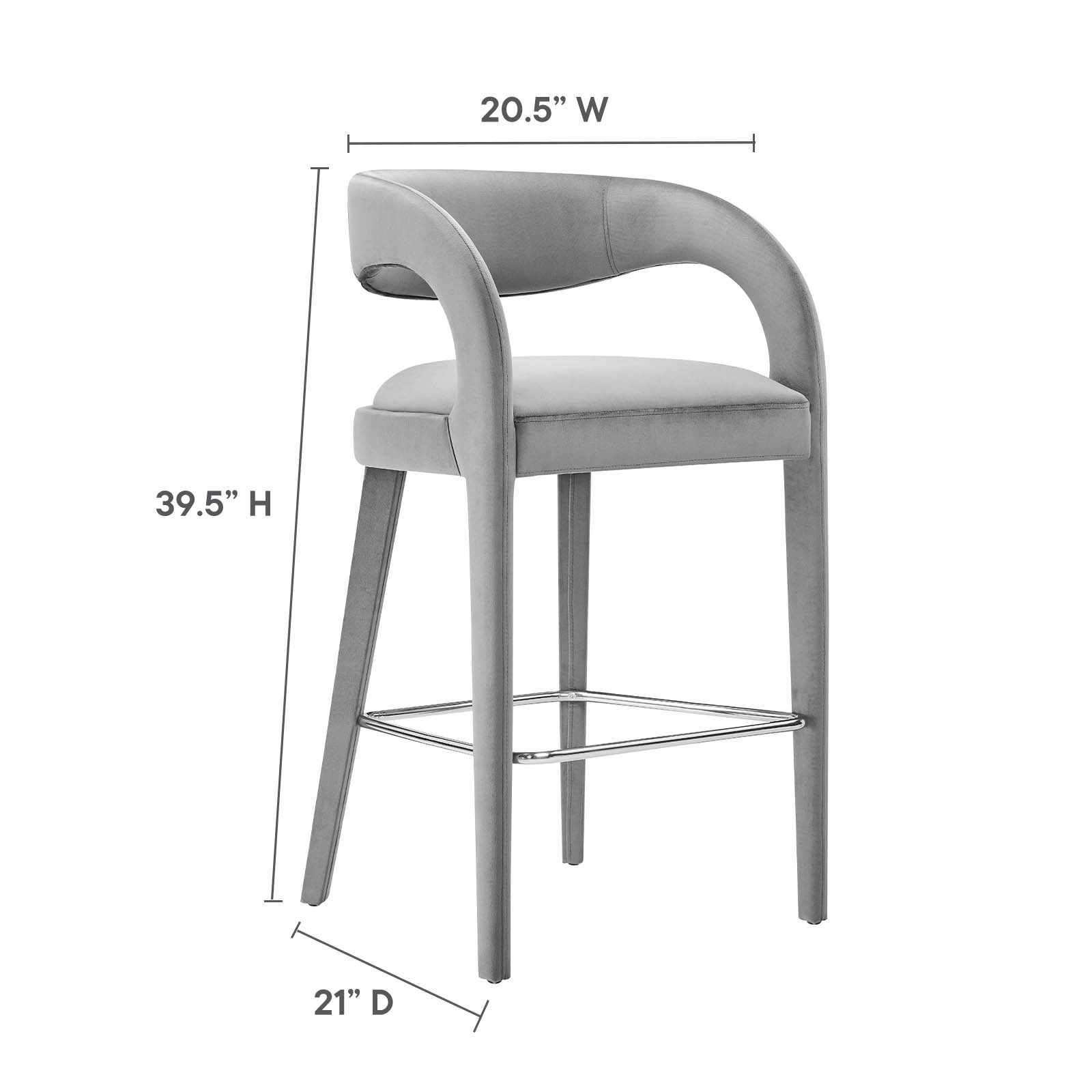 Pinnacle Performance Velvet Bar Stool Set of Two By Modway - EEI-6569 | Bar Stools | Modway - 27