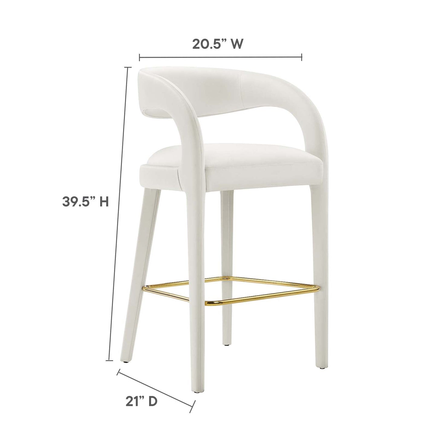 Pinnacle Performance Velvet Bar Stool Set of Two By Modway - EEI-6569 | Bar Stools | Modway - 36