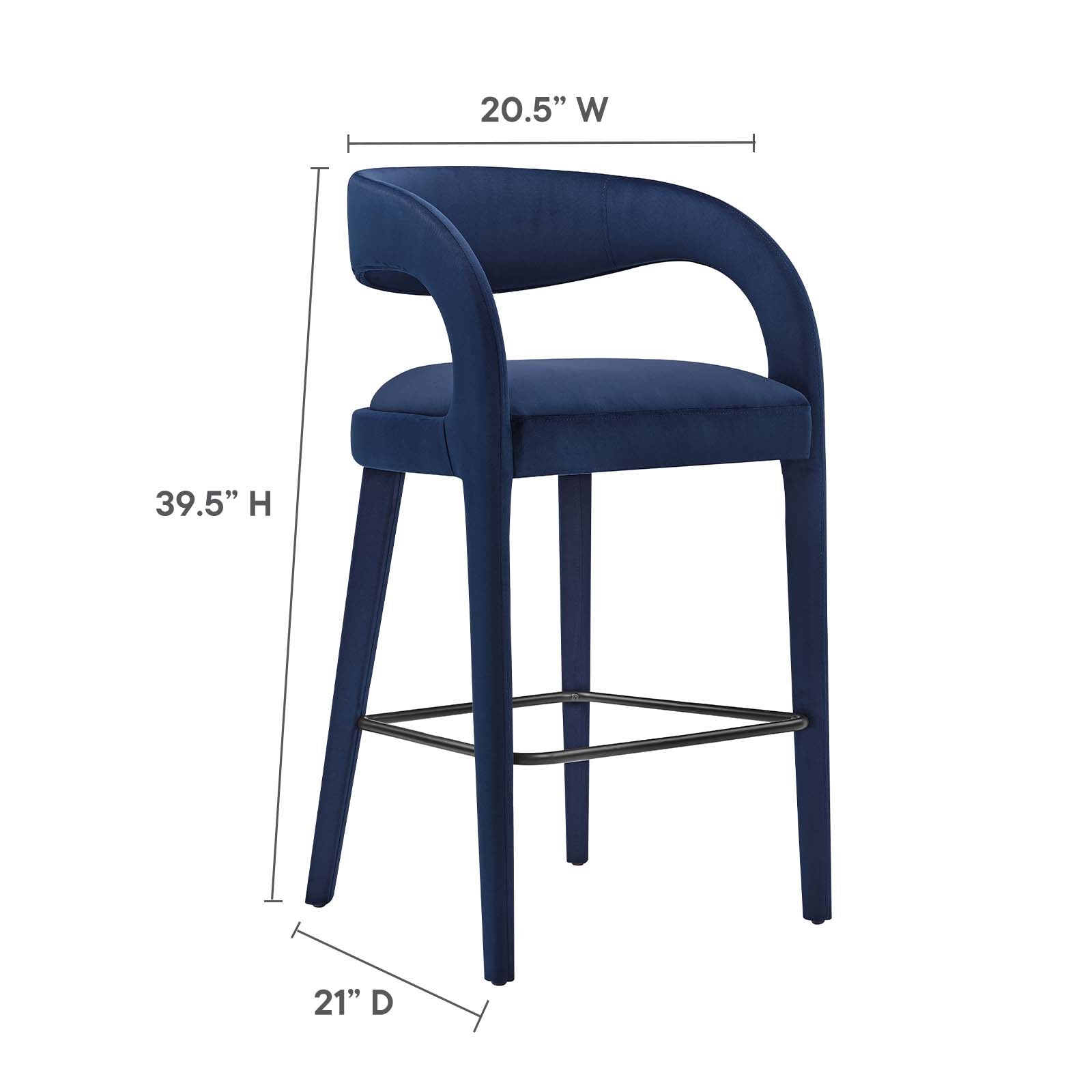 Pinnacle Performance Velvet Bar Stool Set of Two By Modway - EEI-6569 | Bar Stools | Modway - 45