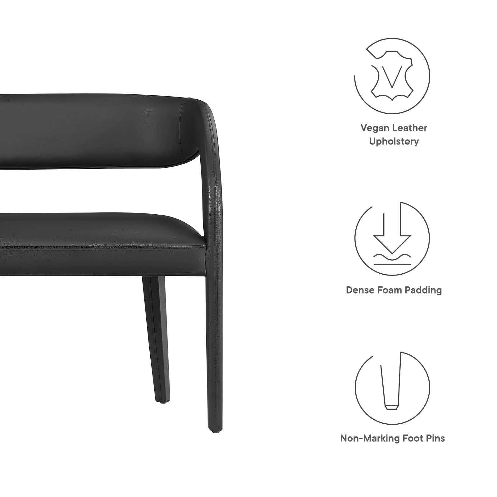 Pinnacle Vegan Leather Accent Bench By Modway - EEI-6570 | Benches | Modway - 6