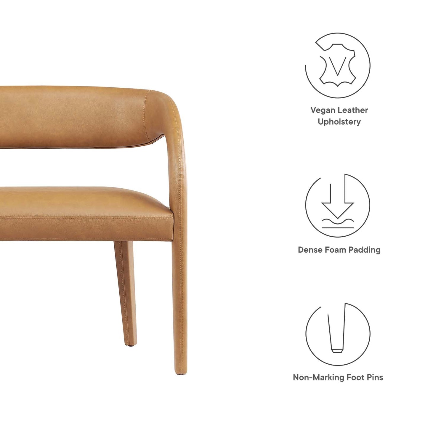Pinnacle Vegan Leather Accent Bench By Modway - EEI-6570 | Benches | Modway - 14