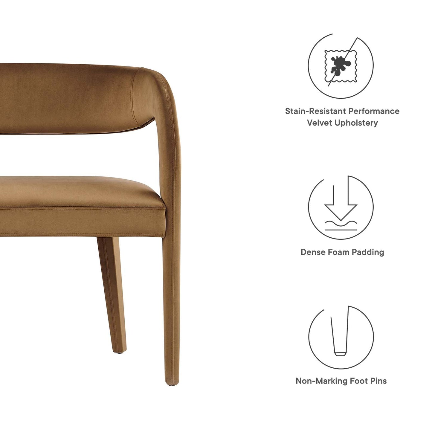 Pinnacle Performance Velvet Accent Bench By Modway - EEI-6572 | Benches | Modway - 6
