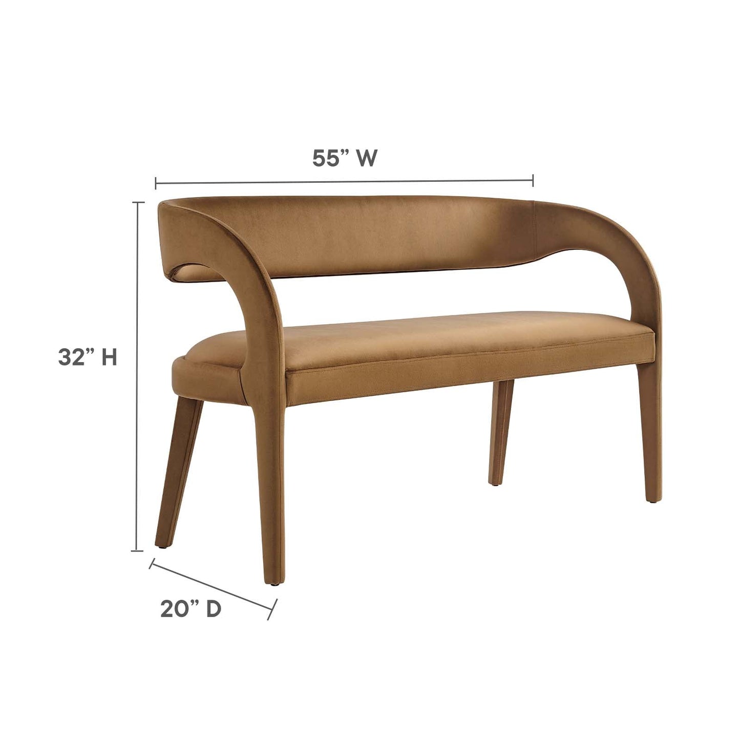 Pinnacle Performance Velvet Accent Bench By Modway - EEI-6572 | Benches | Modway - 7