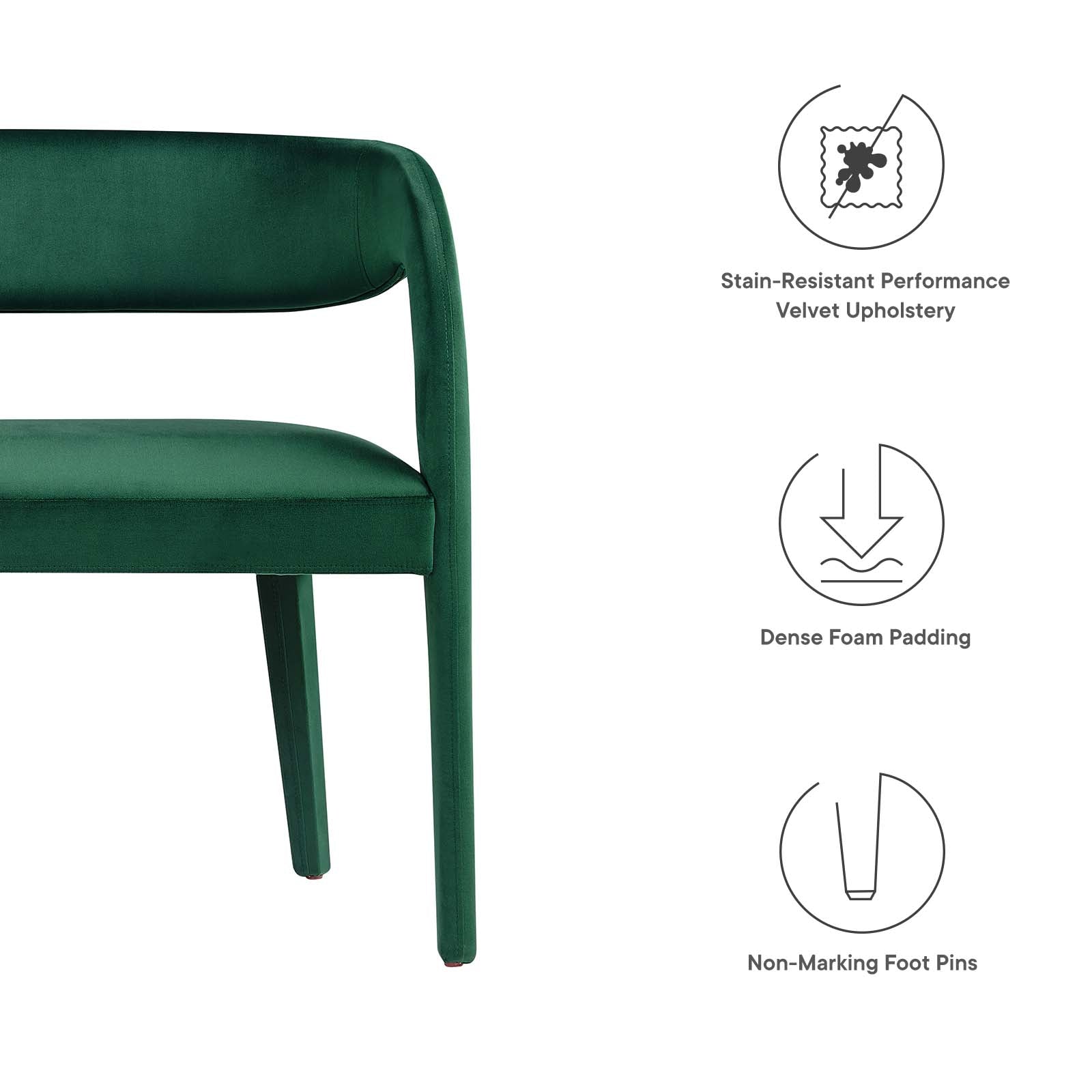 Pinnacle Performance Velvet Accent Bench By Modway - EEI-6572 | Benches | Modway - 14