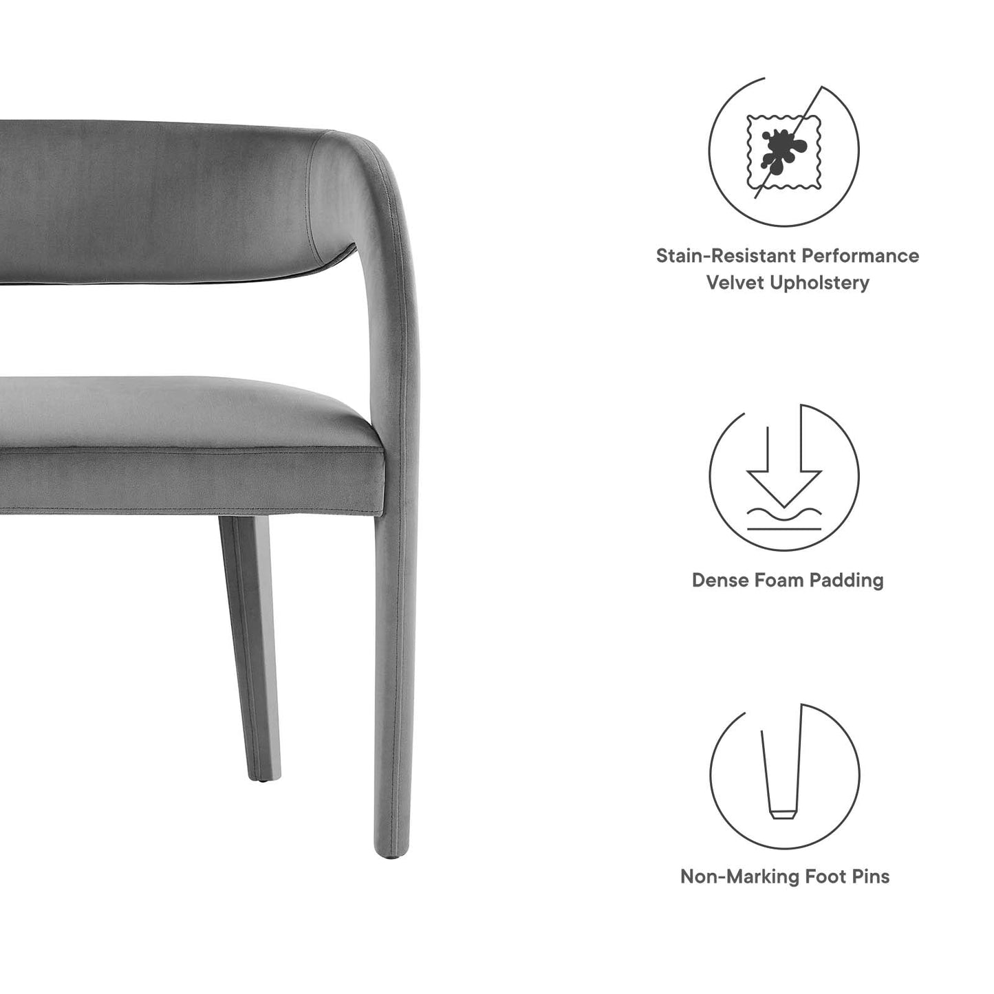 Pinnacle Performance Velvet Accent Bench By Modway - EEI-6572 | Benches | Modway - 22