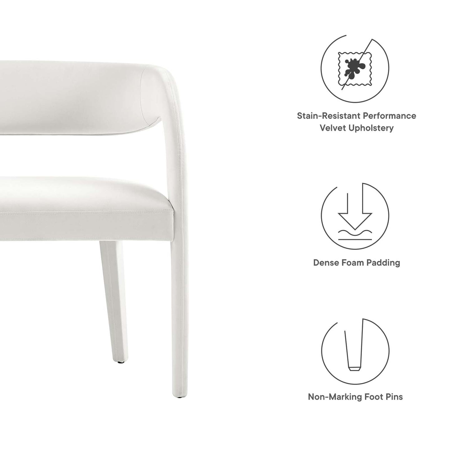 Pinnacle Performance Velvet Accent Bench By Modway - EEI-6572 | Benches | Modway - 30