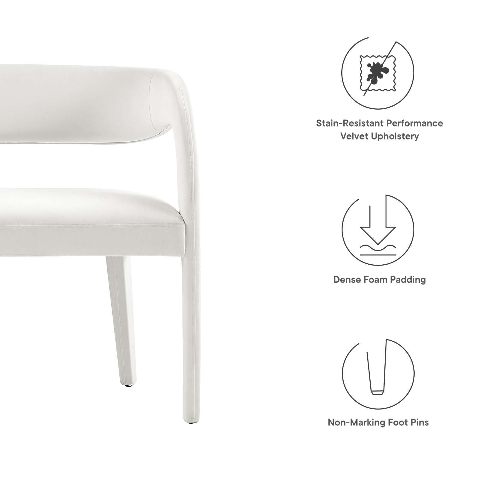 Pinnacle Performance Velvet Accent Bench By Modway - EEI-6572 | Benches | Modway - 30