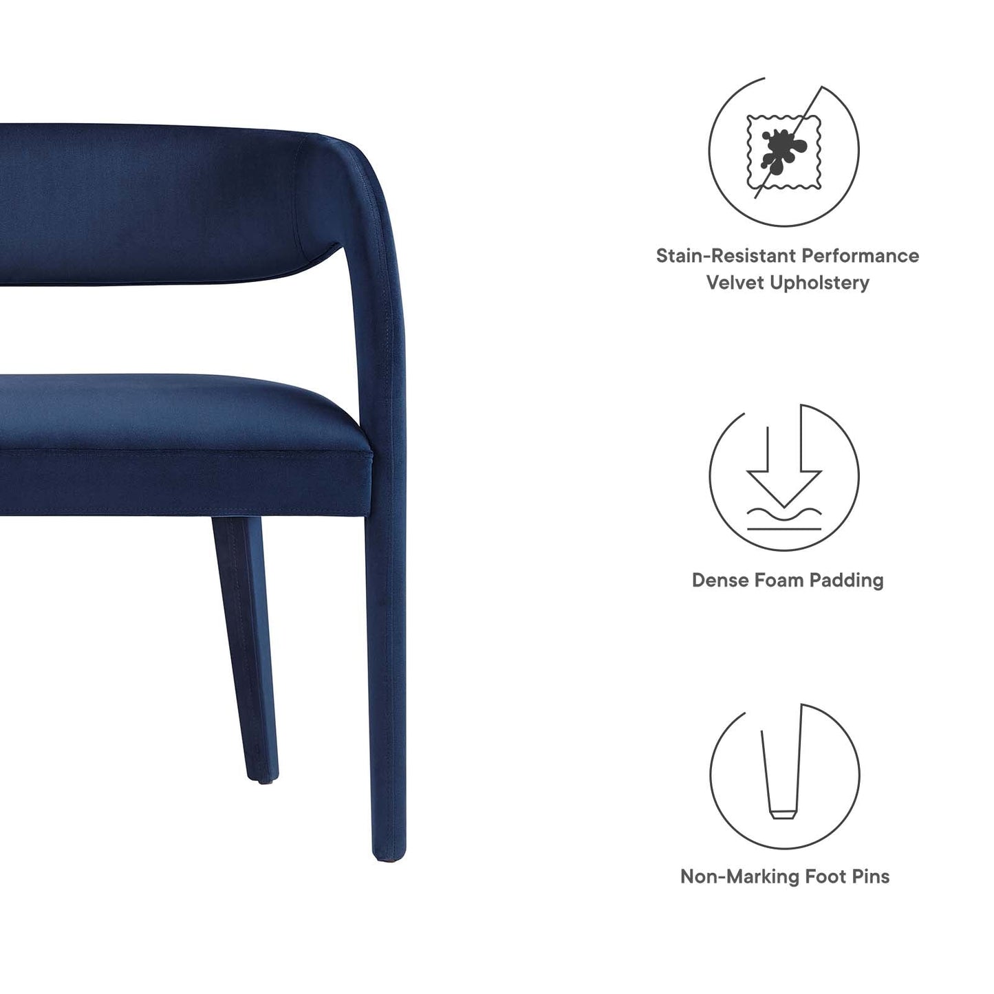 Pinnacle Performance Velvet Accent Bench By Modway - EEI-6572 | Benches | Modway - 38
