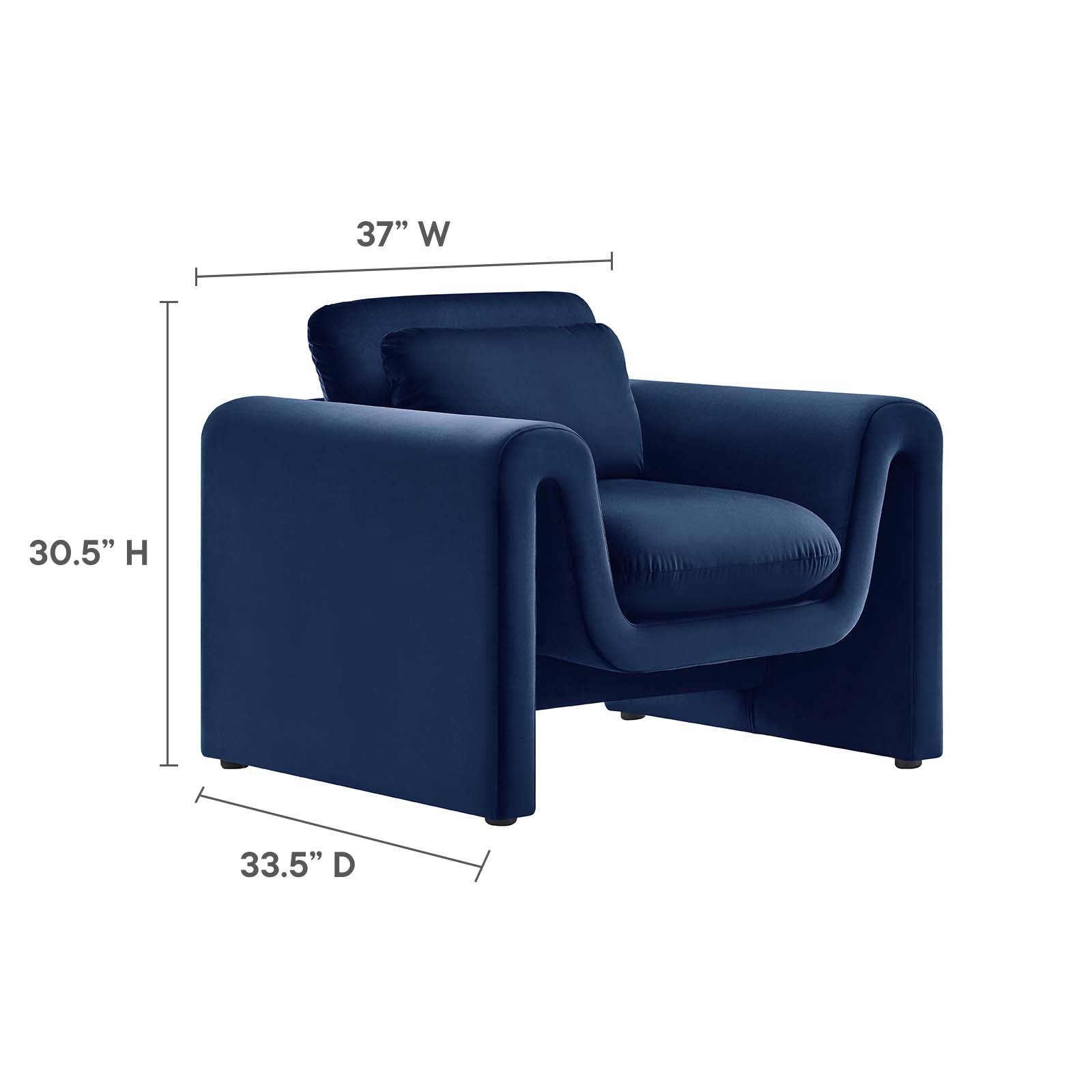 Waverly Performance Velvet Armchair By Modway - EEI-6576 | Armchairs | Modishstore - 24