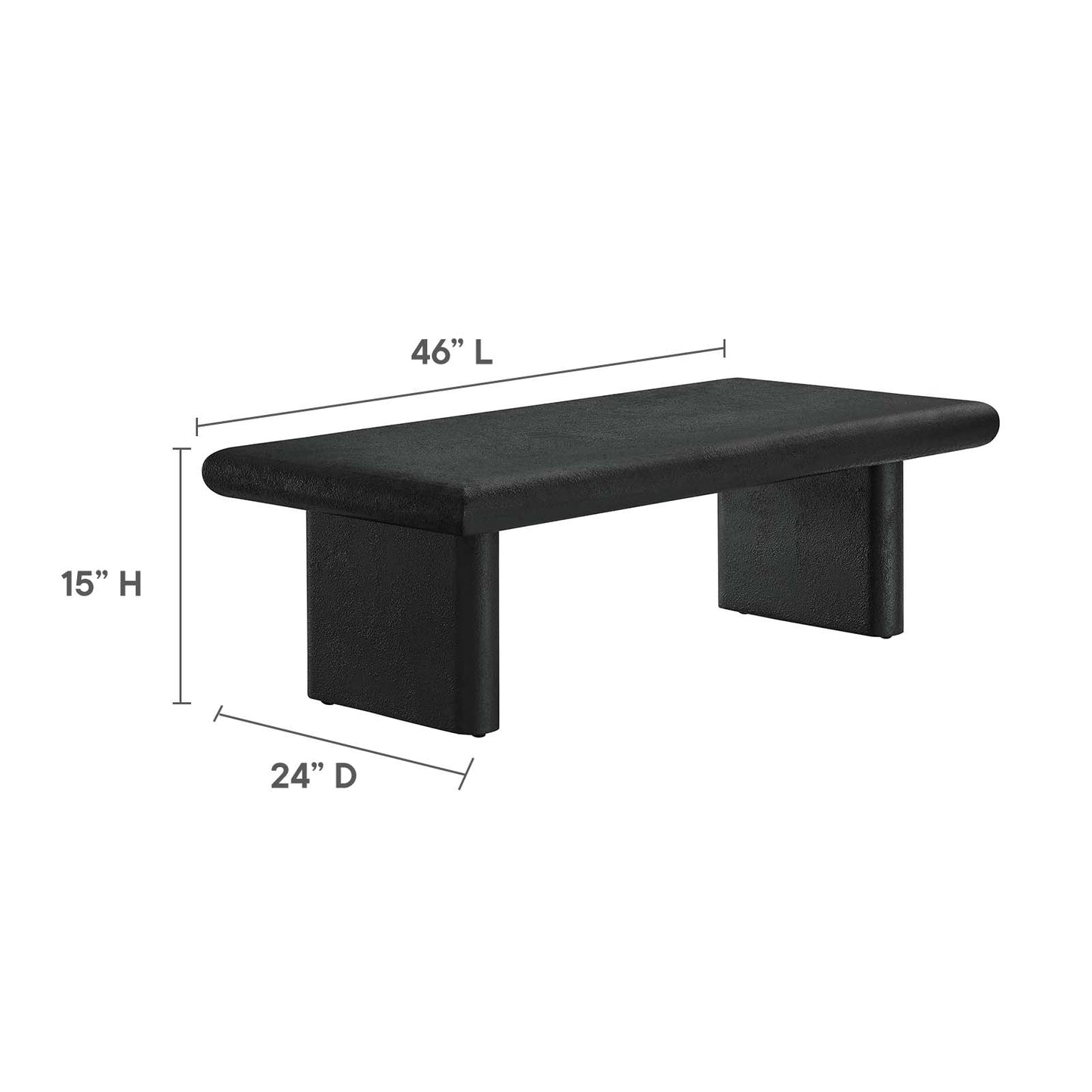 Relic Concrete Textured Coffee Table By Modway - EEI-6578 | Coffee Tables | Modway - 8