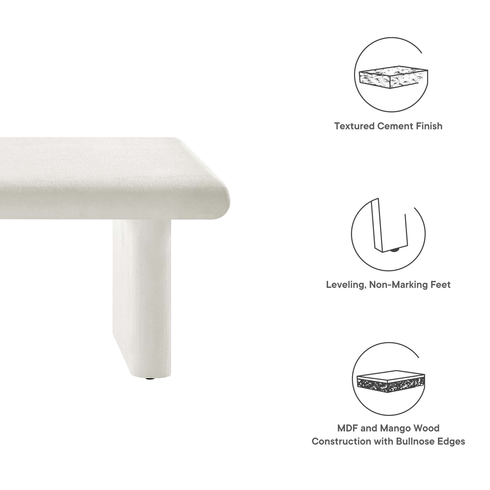 Relic Concrete Textured Coffee Table By Modway - EEI-6578 | Coffee Tables | Modway - 18