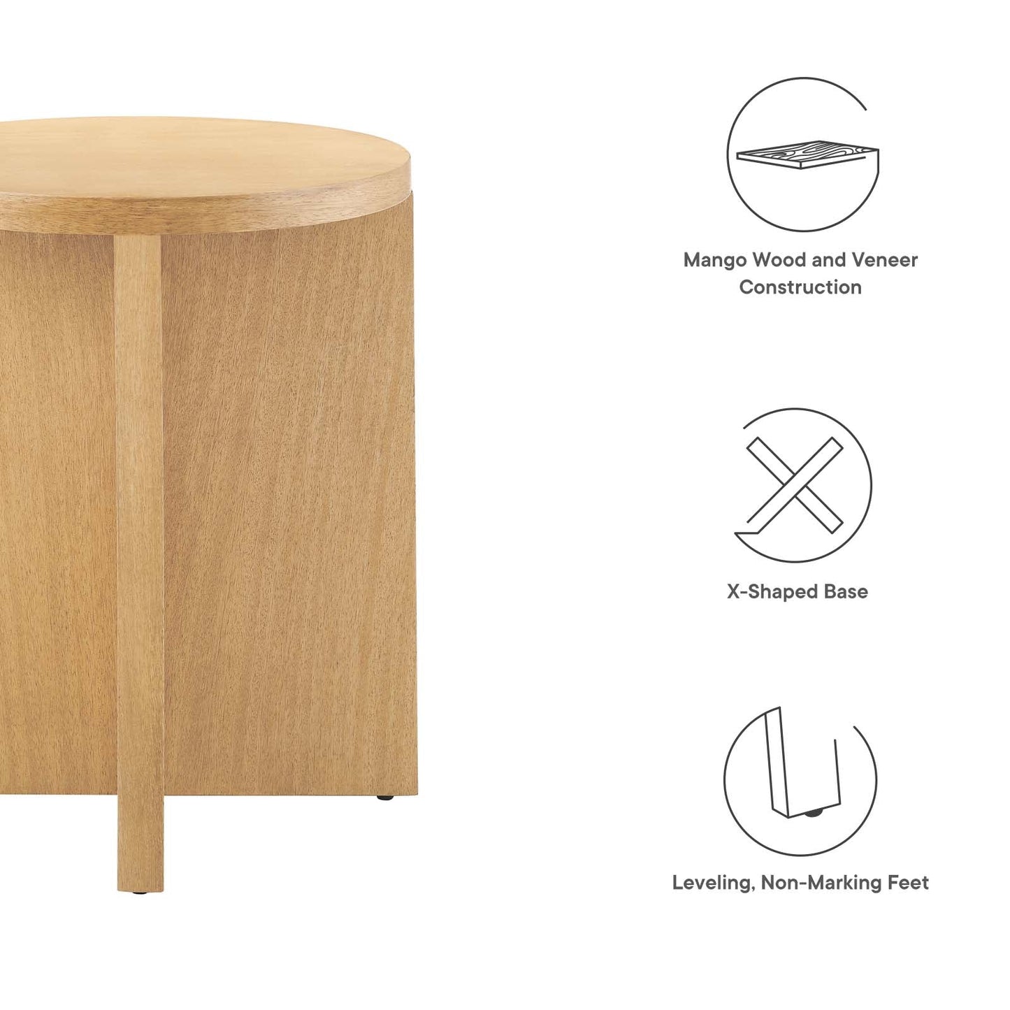 Silas Round Wood Side Table By Modway - EEI-6579 | Side Tables | Modishstore - 13