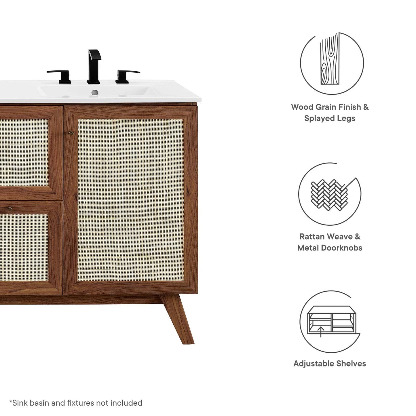 Soma 48” Single or Double Sink Compatible Bathroom Vanity Cabinet (Sink Basin Not Included) By Modway - EEI-6589 | Bathroom Accessories | Modishstore - 22