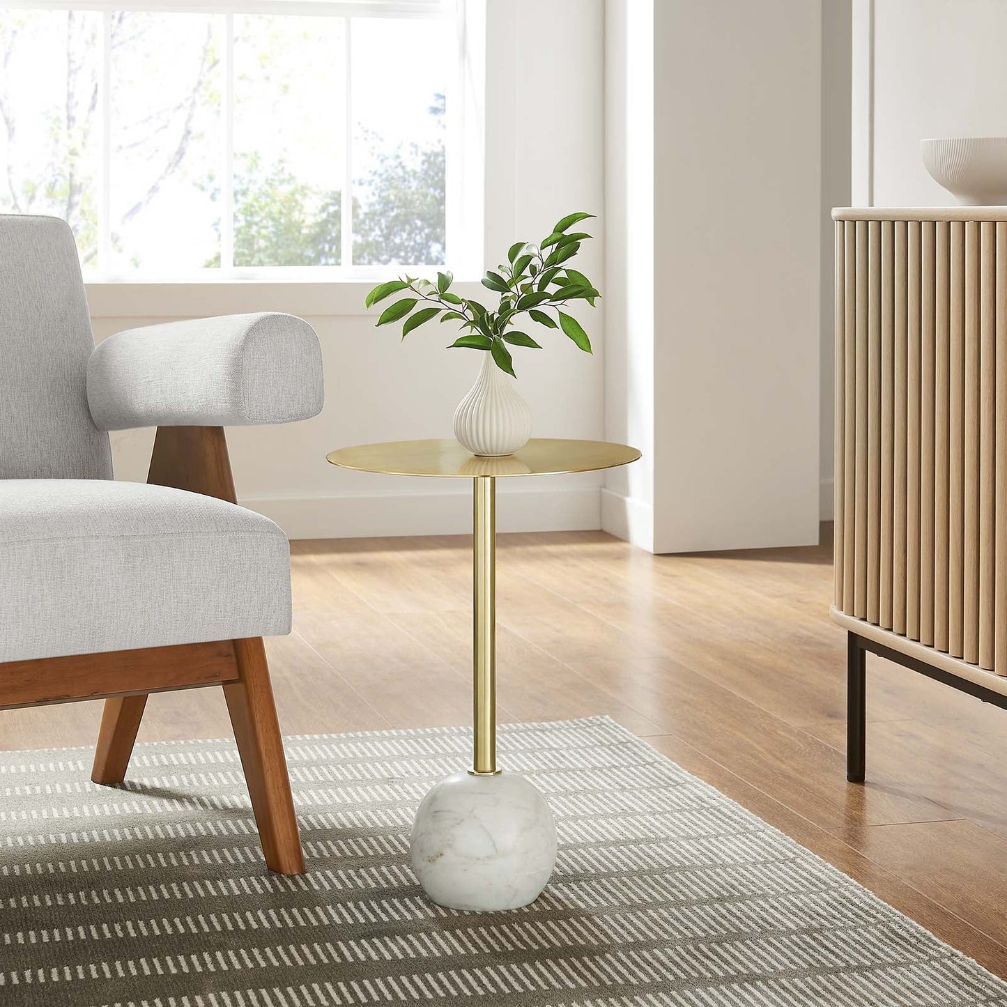 Aliza Round Acacia Wood Side Table By Modway - EEI-6606 | Side Tables - 18