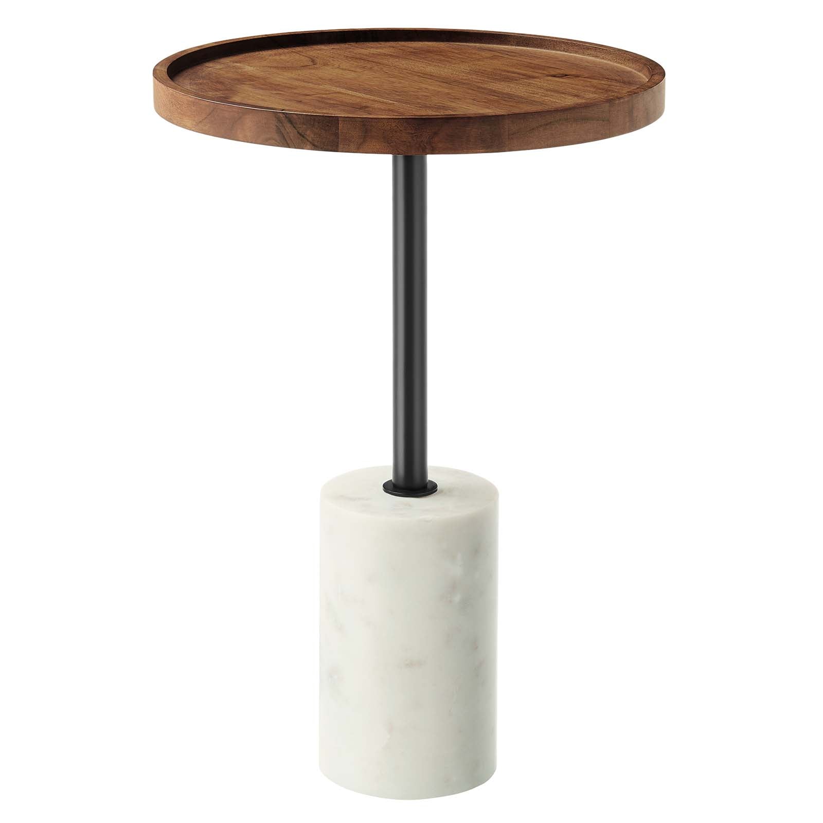 Amina Round Acacia Wood Side Table By Modway - EEI-6607 | Side Tables - 2