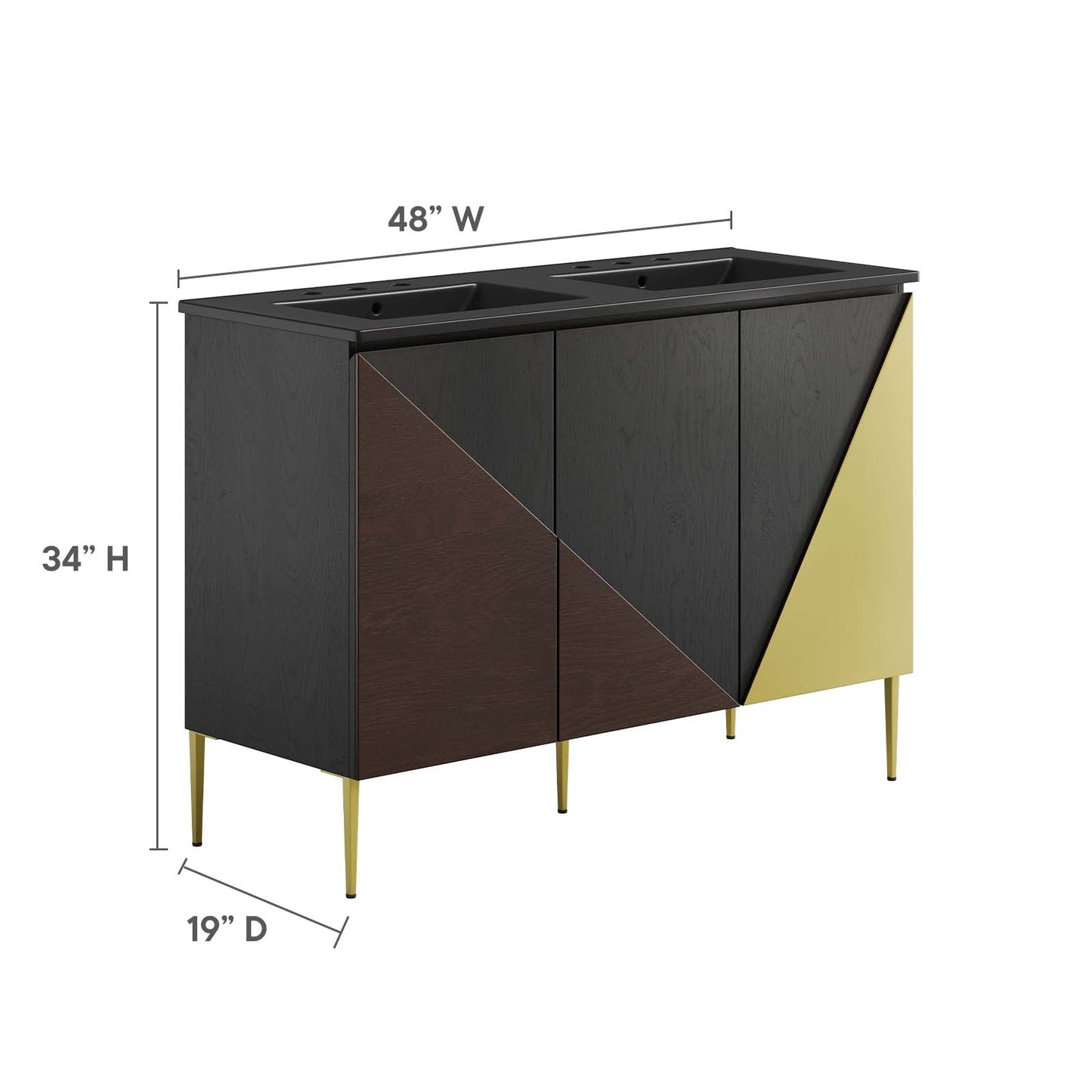 Alchemist 48" Double Sink Bathroom Vanity By Modway - EEI-6667 | Bathroom Accessories | Modway - 5