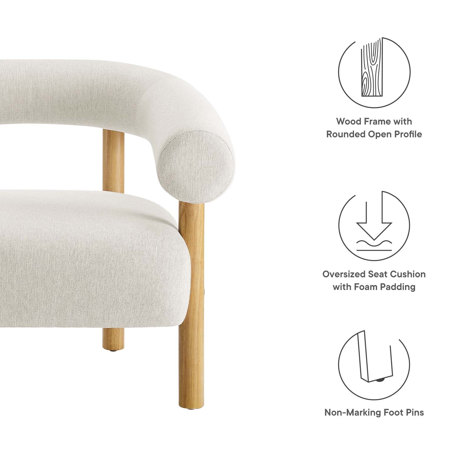 Sable Upholstered Fabric Armchair By Modway - EEI-6689 | Armchairs | Modishstore - 8