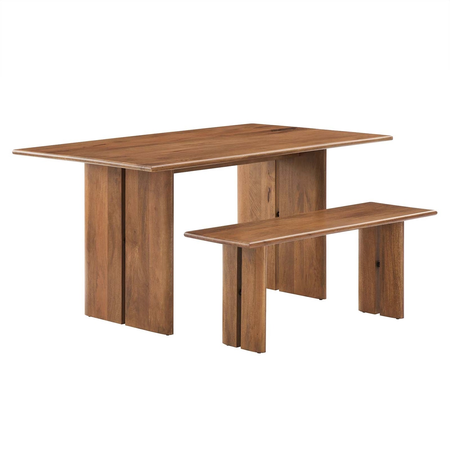 Amistad 60" Wood Dining Table and Bench Set By Modway - EEI-6690 | Dining Sets - 8