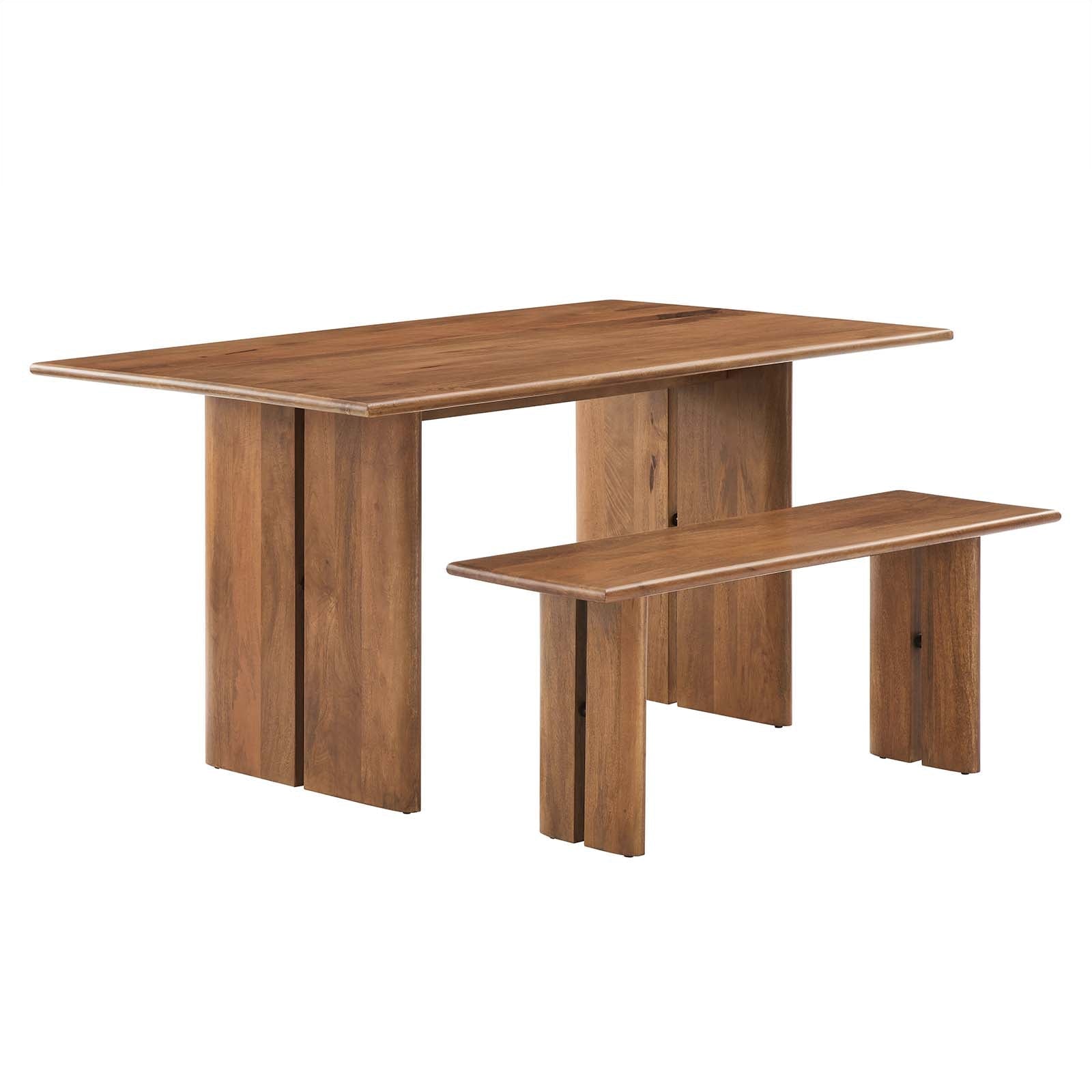 Amistad 60" Wood Dining Table and Bench Set By Modway - EEI-6690 | Dining Sets - 8