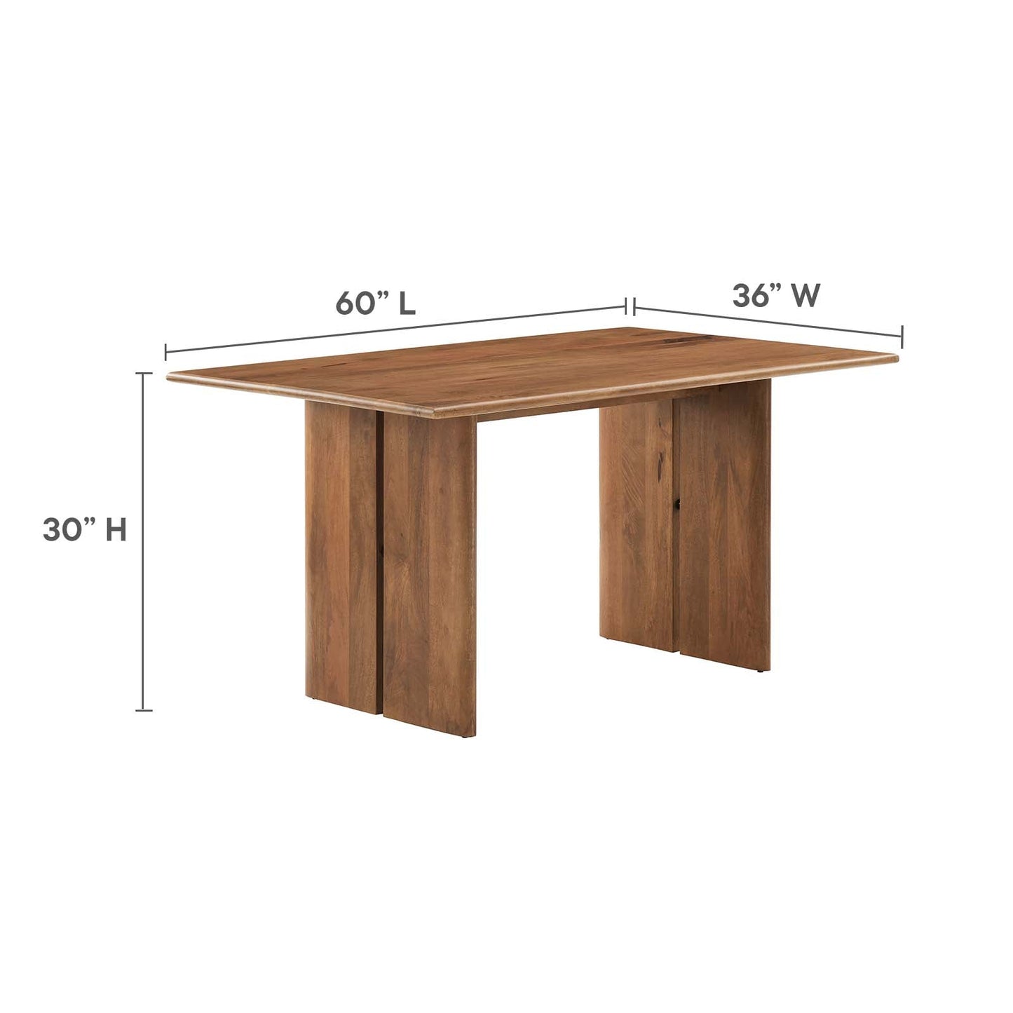 Amistad 60" Wood Dining Table and Bench Set By Modway - EEI-6690 | Dining Sets - 10