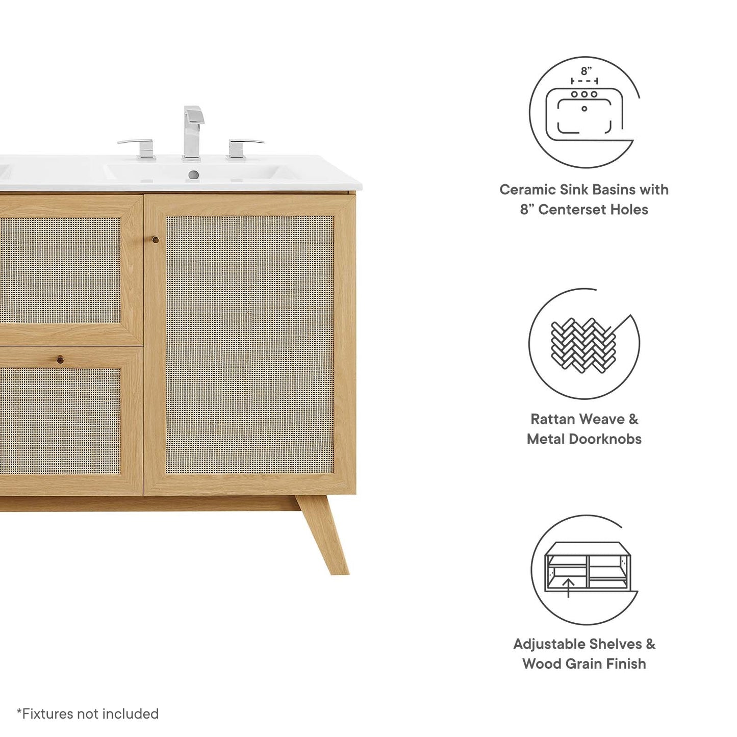 Soma 48” Double Sink Bathroom Vanity By Modway - EEI-6721 | Bathroom Accessories | Modishstore - 14