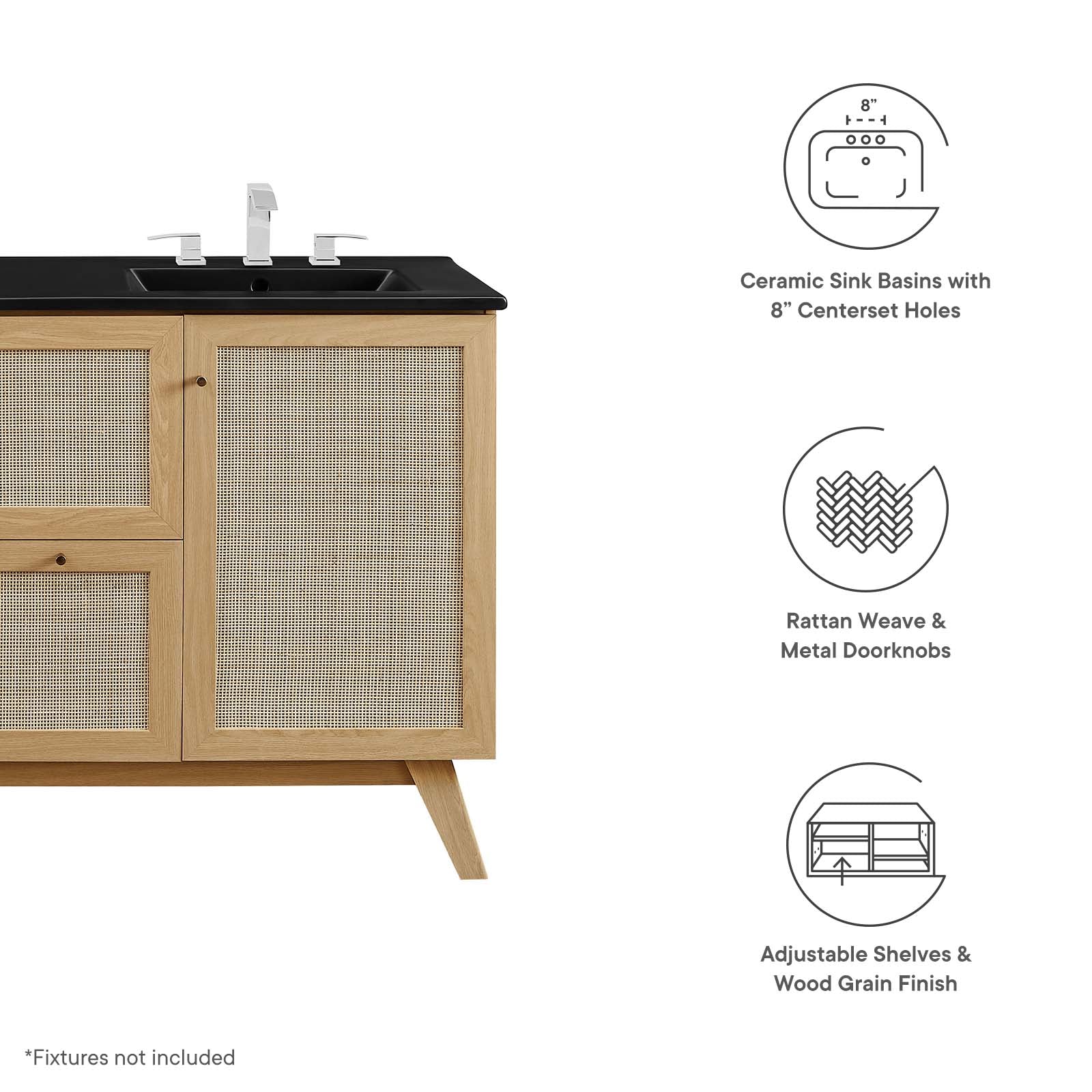 Soma 48” Double Sink Bathroom Vanity By Modway - EEI-6722 | Bathroom Accessories | Modishstore - 14