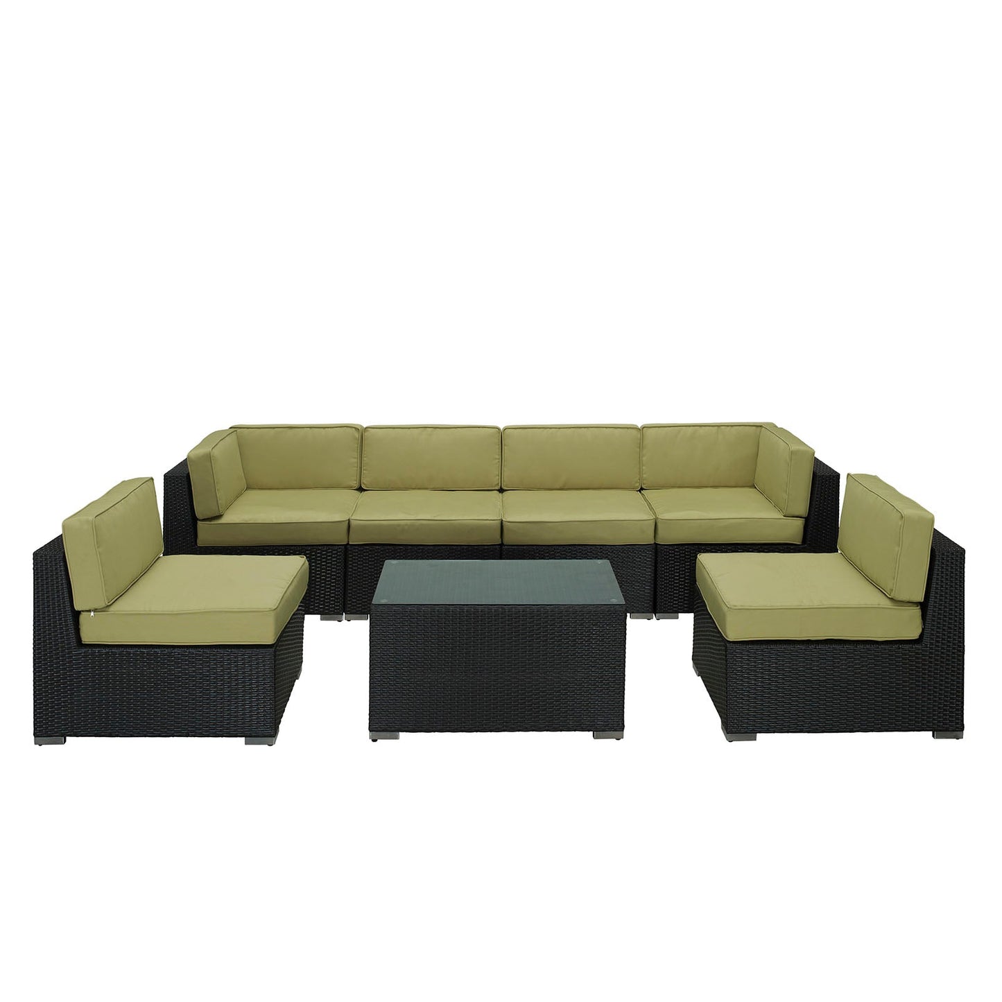 Aero 7 Piece Outdoor Patio Sectional Set By Modway - EEI-695 | Outdoor Sofas, Loveseats & Sectionals - 9