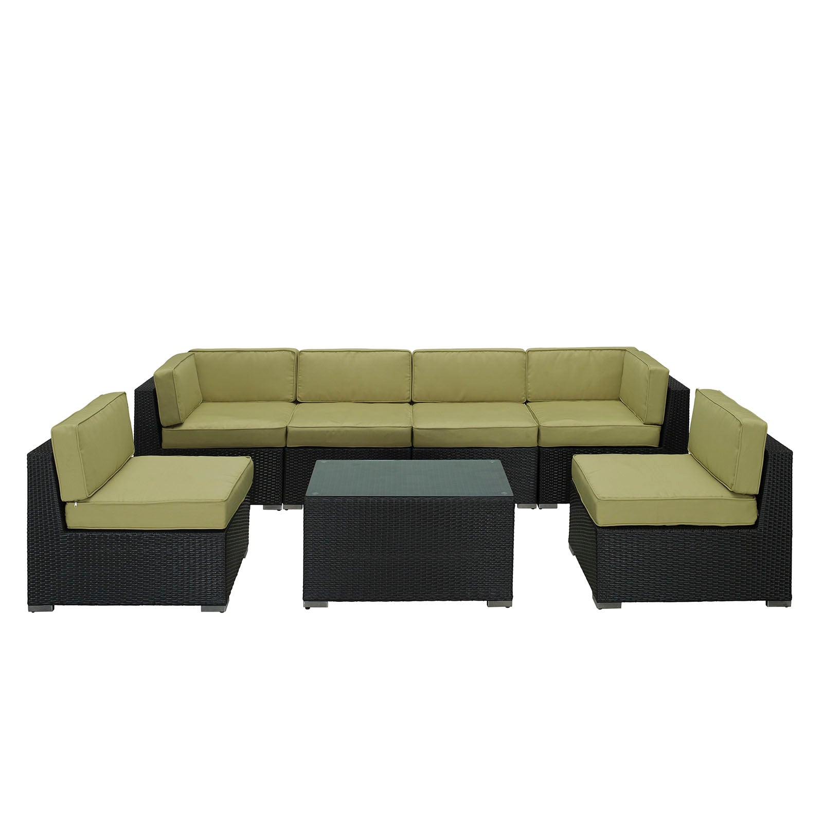Aero 7 Piece Outdoor Patio Sectional Set By Modway - EEI-695 | Outdoor Sofas, Loveseats & Sectionals - 9