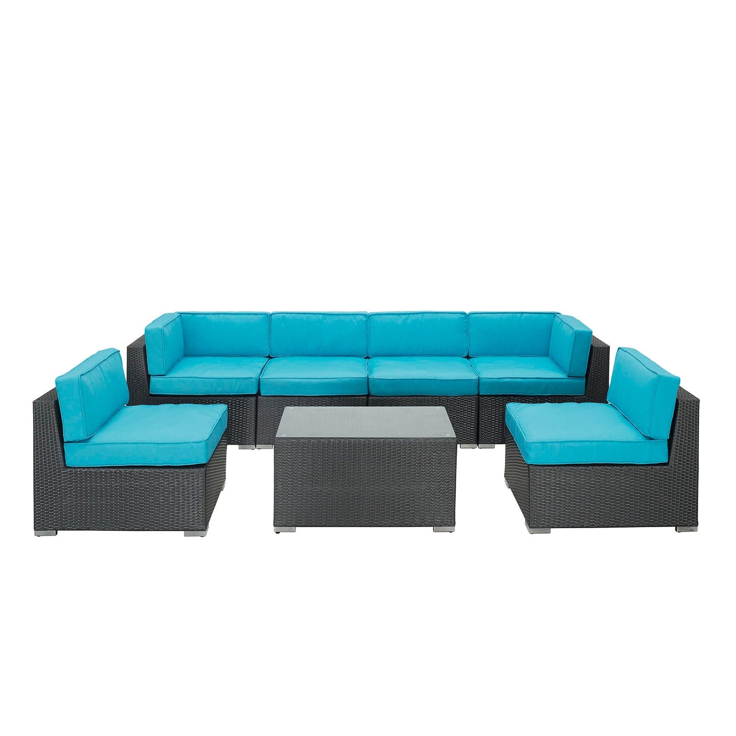 Aero 7 Piece Outdoor Patio Sectional Set By Modway - EEI-695