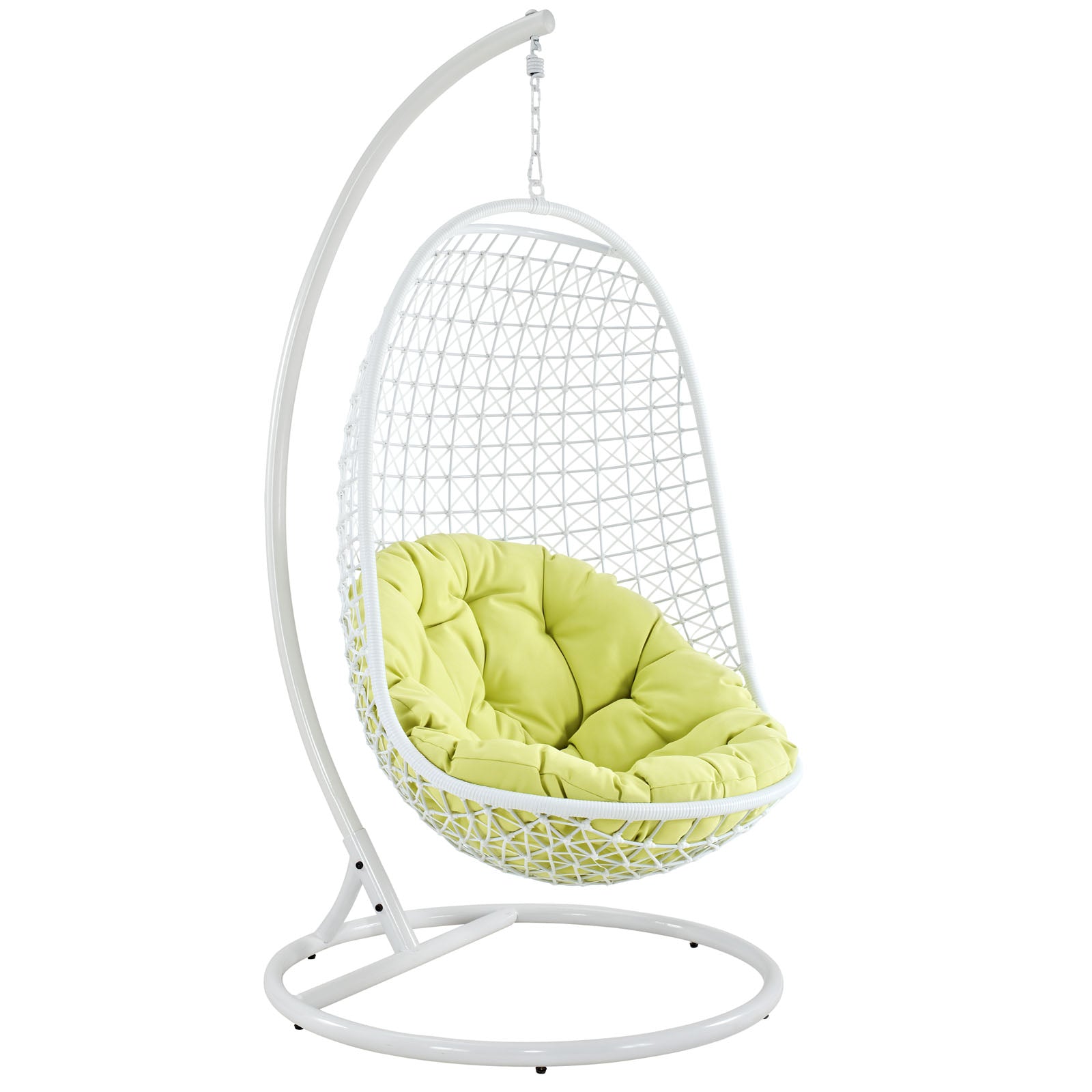 Modway Encounter Swing Outdoor Patio Fabric Lounge Chair - White | Outdoor Porch Swings | 