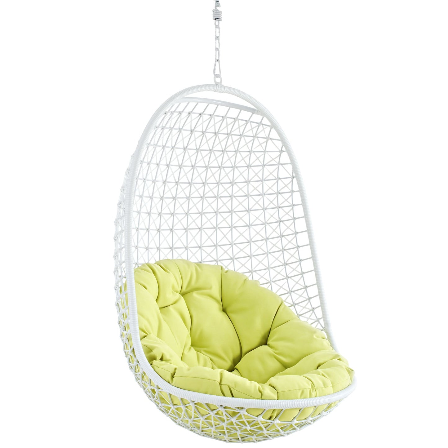 Modway Encounter Swing Outdoor Patio Fabric Lounge Chair - White | Outdoor Porch Swings | 