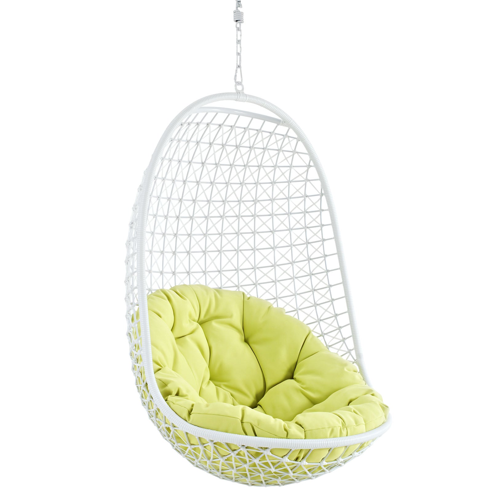 Modway Encounter Swing Outdoor Patio Fabric Lounge Chair - White | Outdoor Porch Swings | 