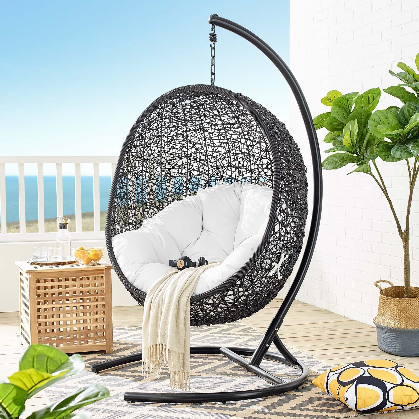 Modway Encase Swing Outdoor Patio Lounge Chair | Outdoor Porch Swings | 