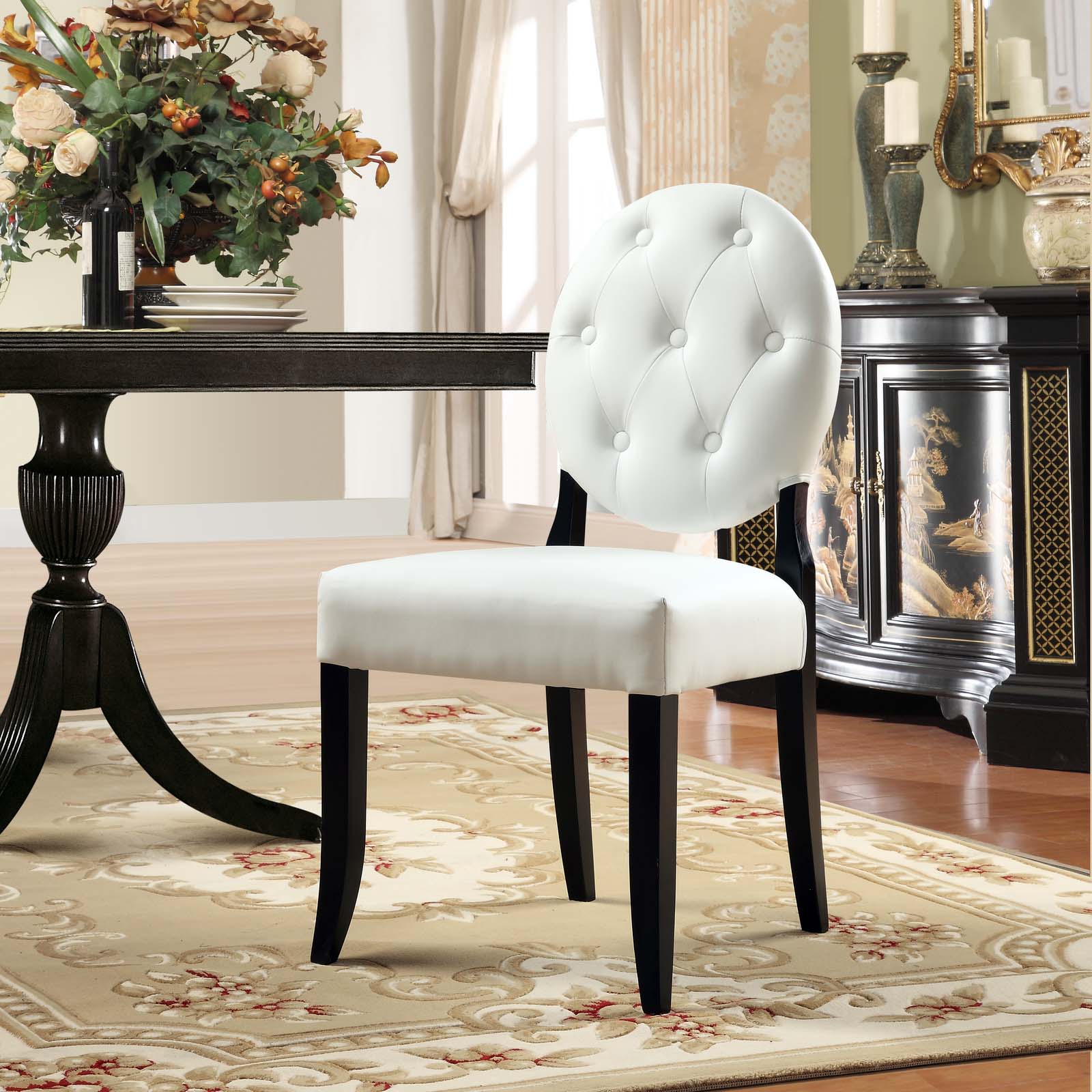 Modway Button Dining Vinyl Side Chair - EEI-815 | Dining Chairs-1