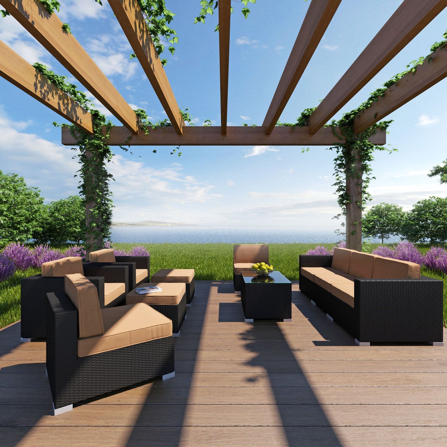 Avia 10 Piece Outdoor Patio Sectional Set By Modway - EEI-826