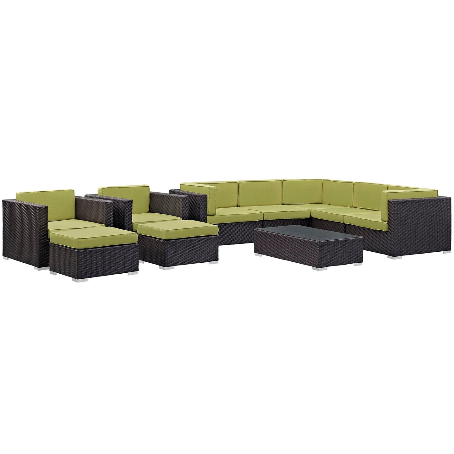 Avia 10 Piece Outdoor Patio Sectional Set By Modway - EEI-826