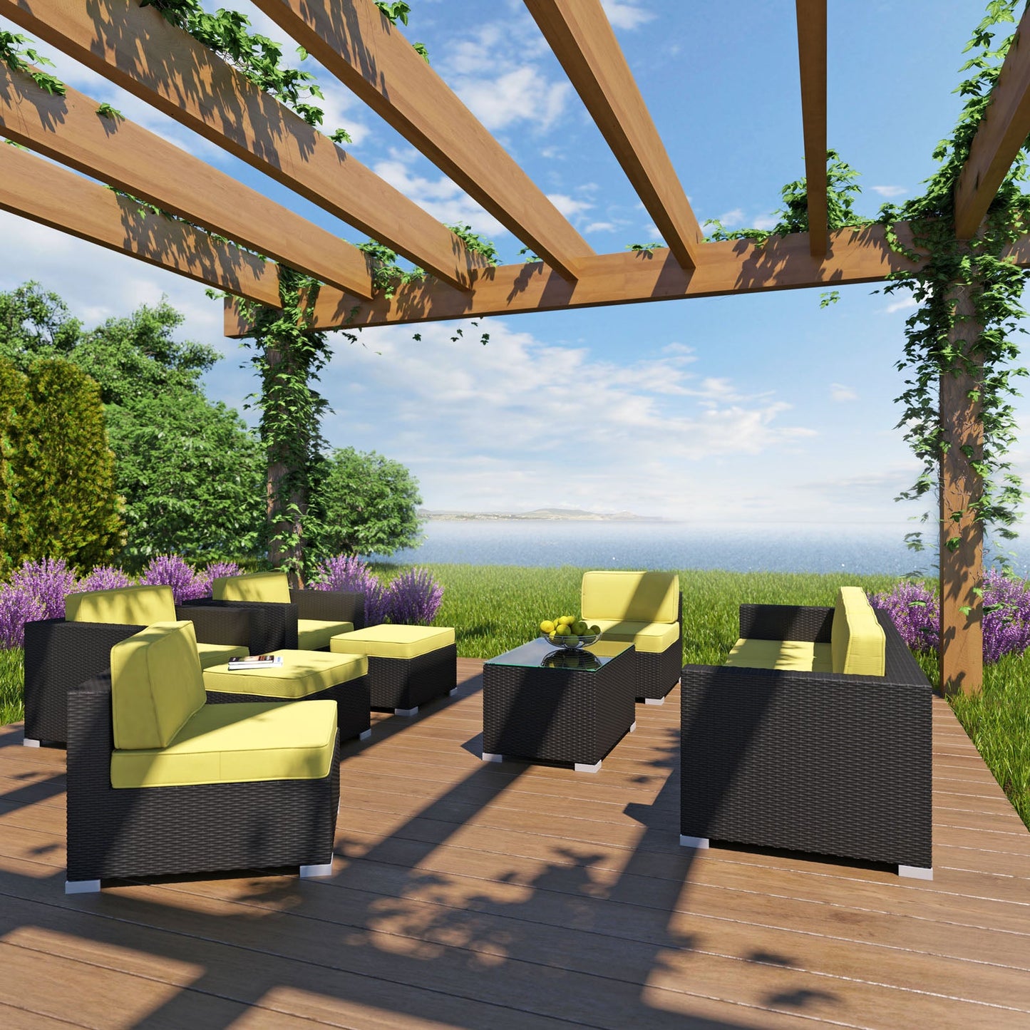 Avia 10 Piece Outdoor Patio Sectional Set By Modway - EEI-826