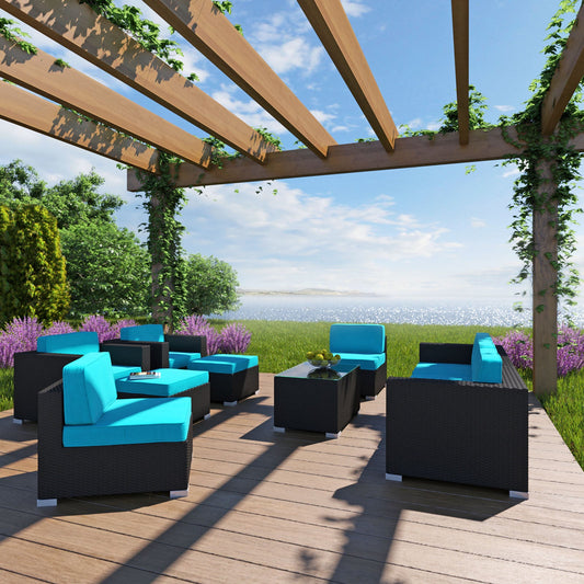 Avia 10 Piece Outdoor Patio Sectional Set By Modway - EEI-826 | Outdoor Sofas, Loveseats & Sectionals - 4