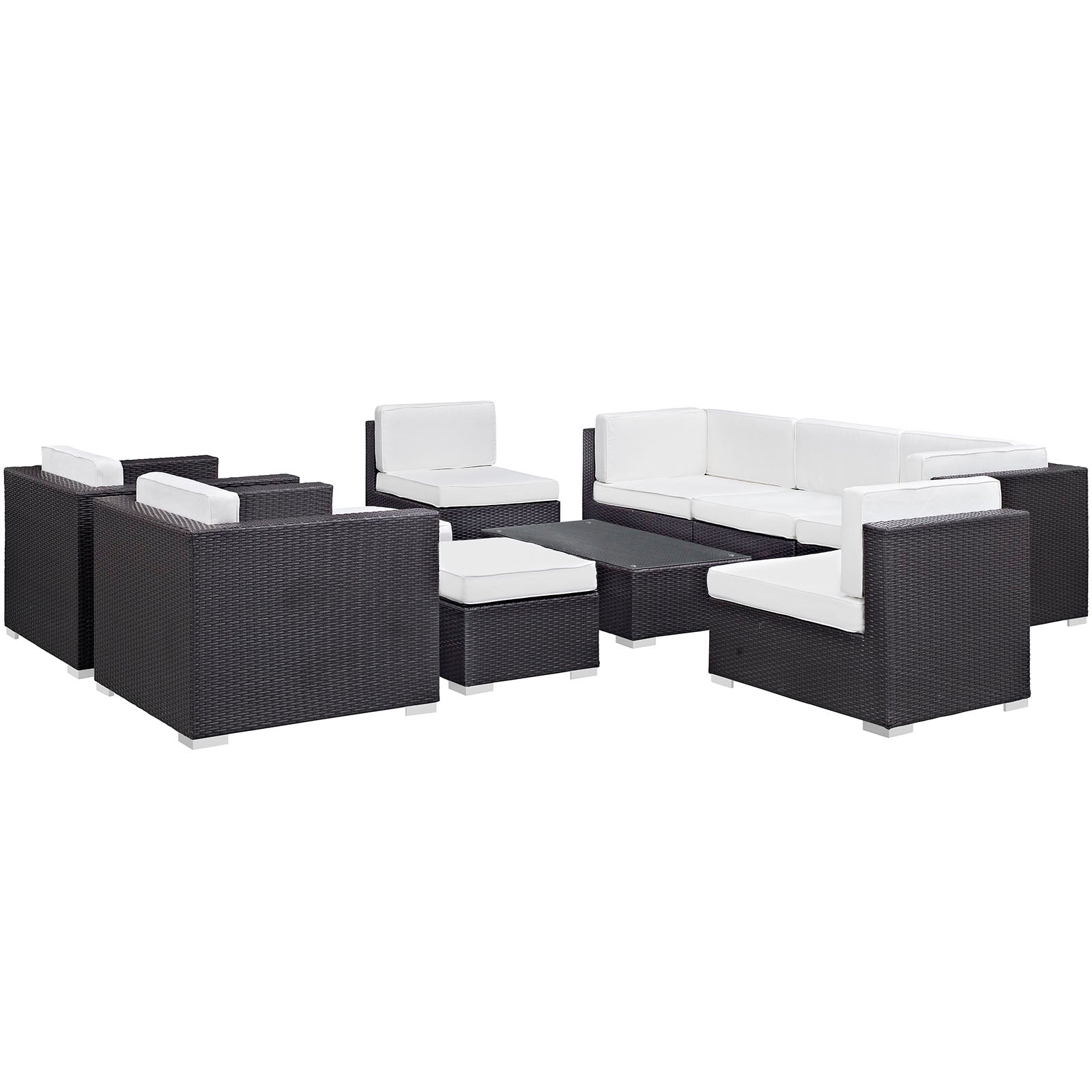 Avia 10 Piece Outdoor Patio Sectional Set By Modway - EEI-826 | Outdoor Sofas, Loveseats & Sectionals - 7