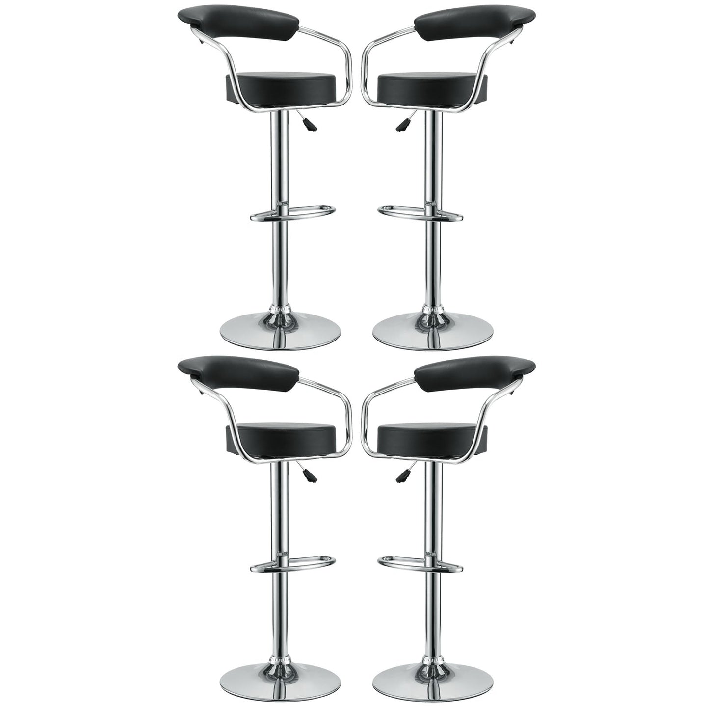 Modway Diner Bar Stool Set of 4 - Black | Bar Stools | 