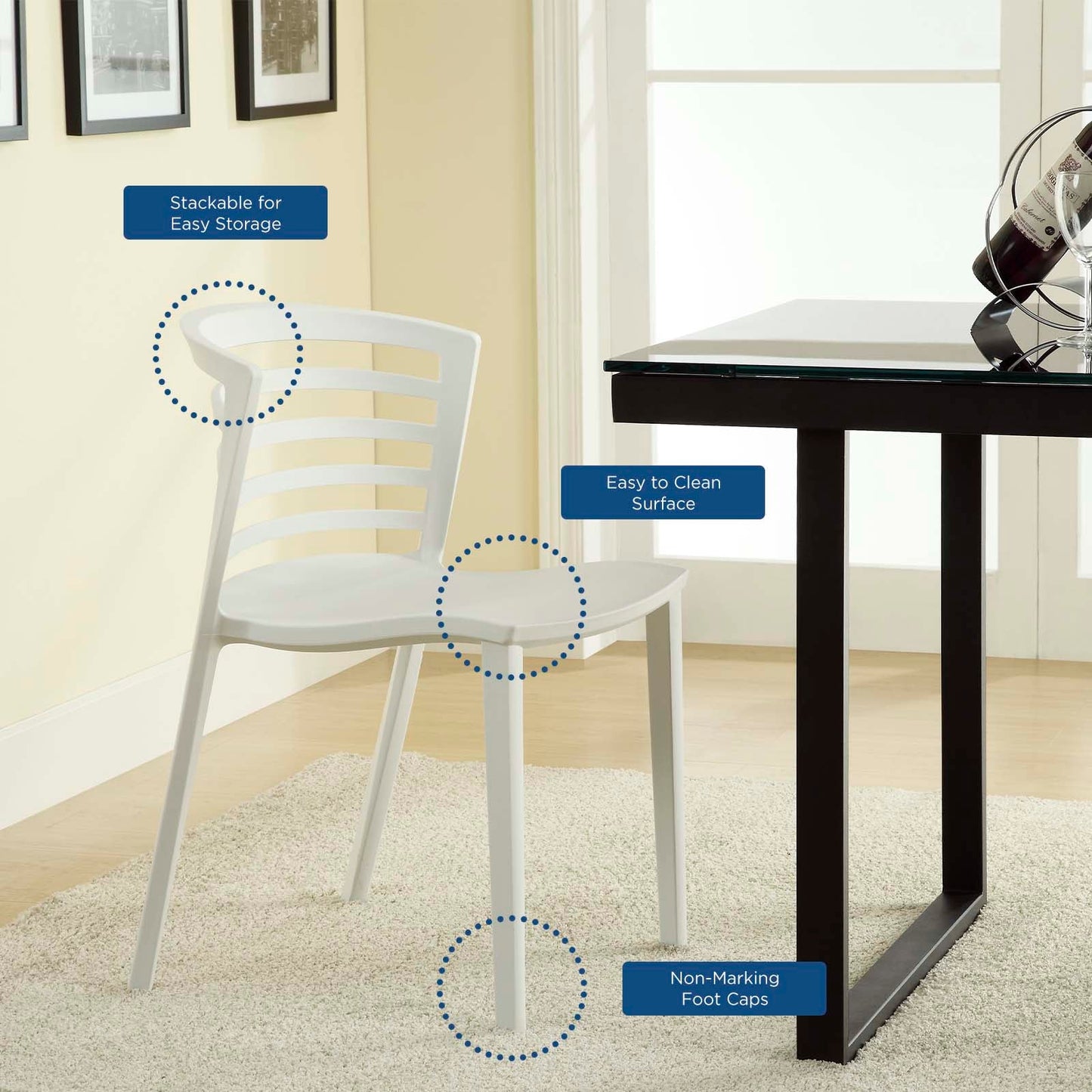 Modway Curvy Dining Chairs - Set of 2 | Dining Chairs | 