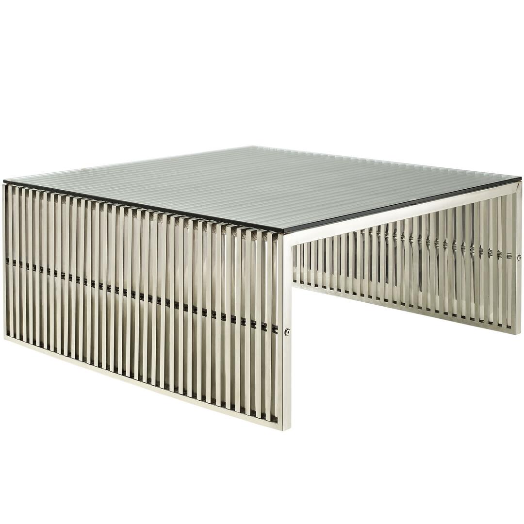 Modway Gridiron Coffee Table in Silver | Coffee Tables | 