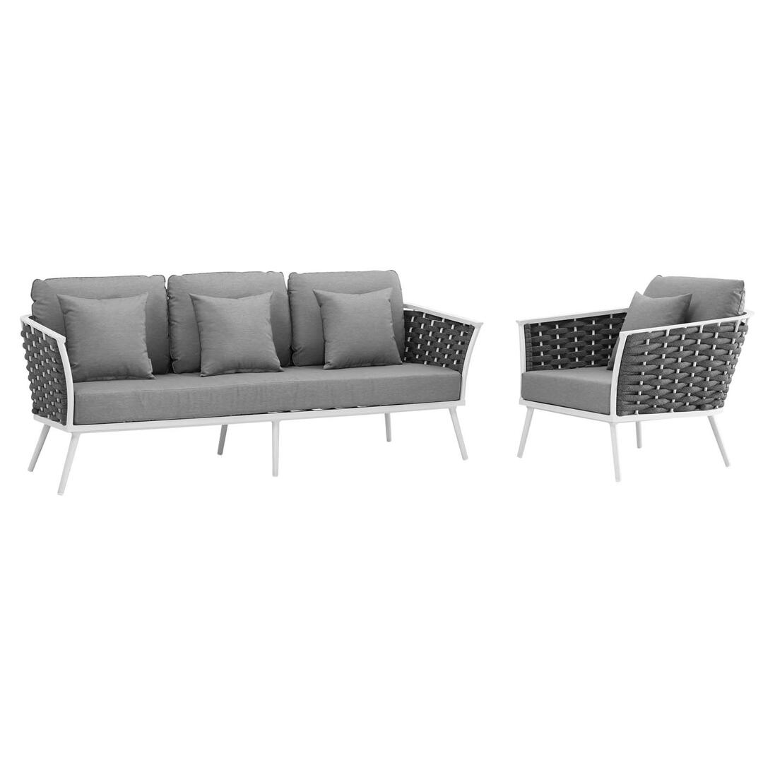 Modway Stance 2 Piece Outdoor Patio Aluminum Sectional Sofa Set-EEI-3164 | Outdoor Sofas, Loveseats & Sectionals | Modishstore-2