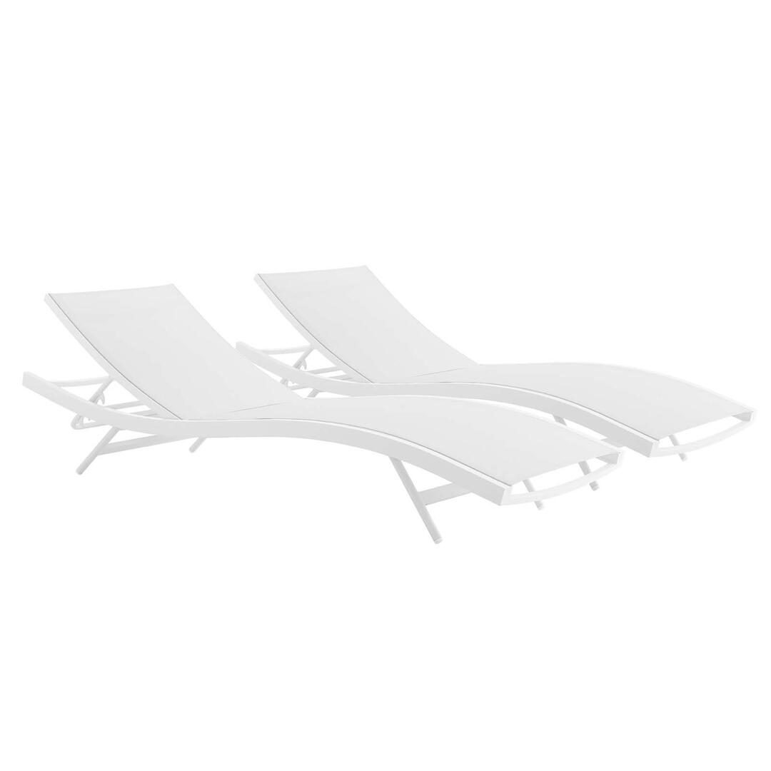 Modway Glimpse Outdoor Patio Mesh Chaise Lounge Set of 2 | Outdoor Recliners & Lounge Chairs | 
