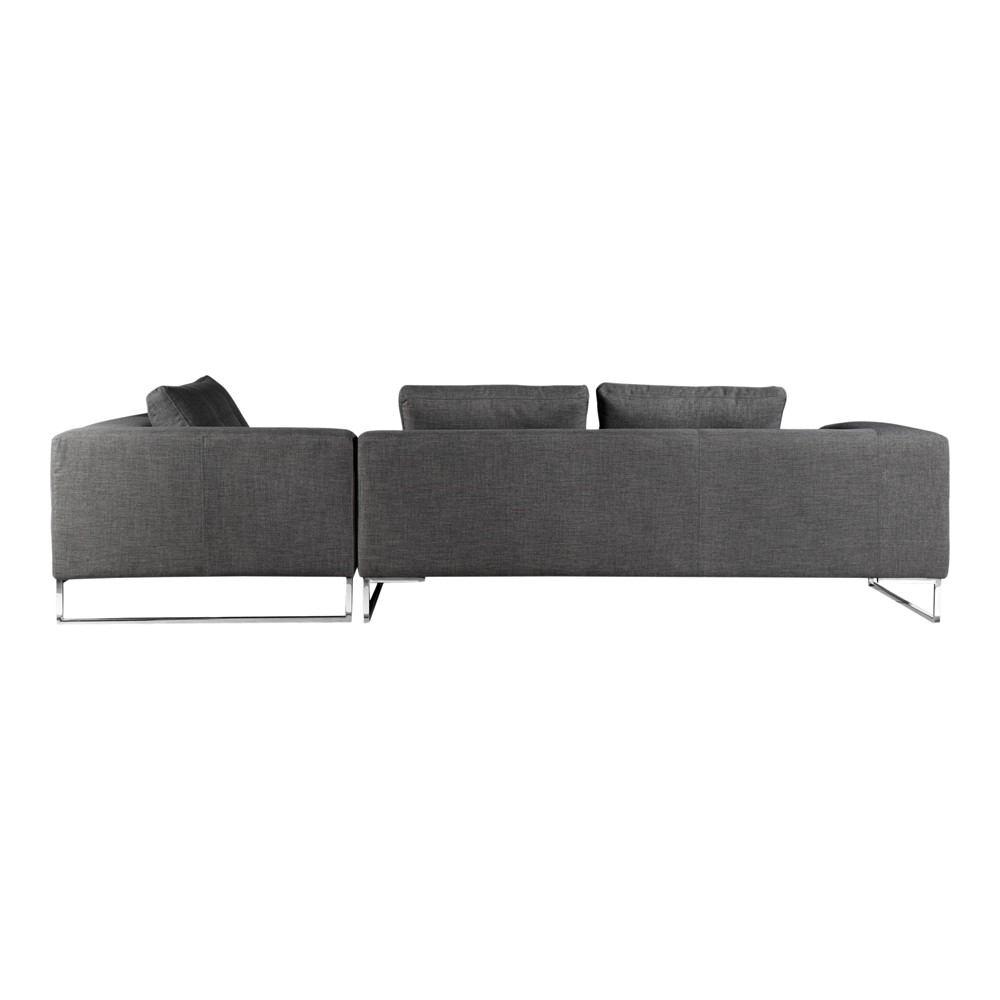 Moe's Home Collection Sulla Sectional Right Charcoal Fabric