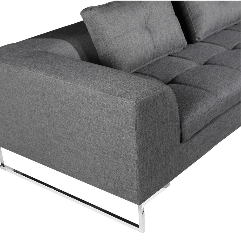 Moe's Home Collection Sulla Sectional Right Charcoal Fabric