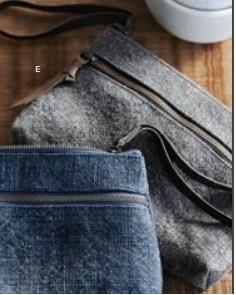Roost Washed Linen Clutch Bags - Set/3